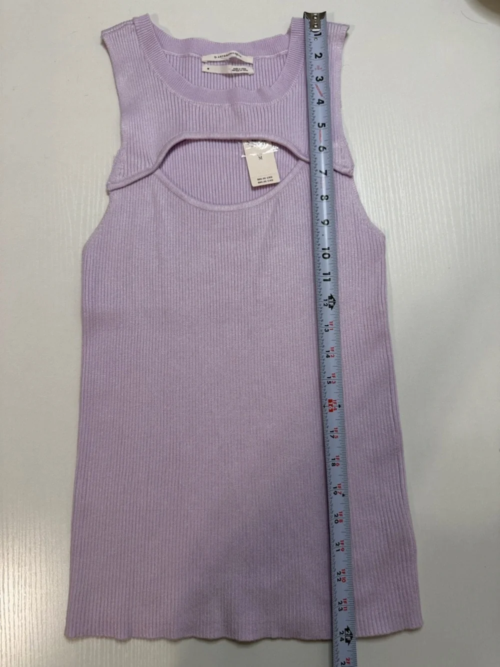 New By Anthropology Lavender Cut Out Tank - Ribbed NWT